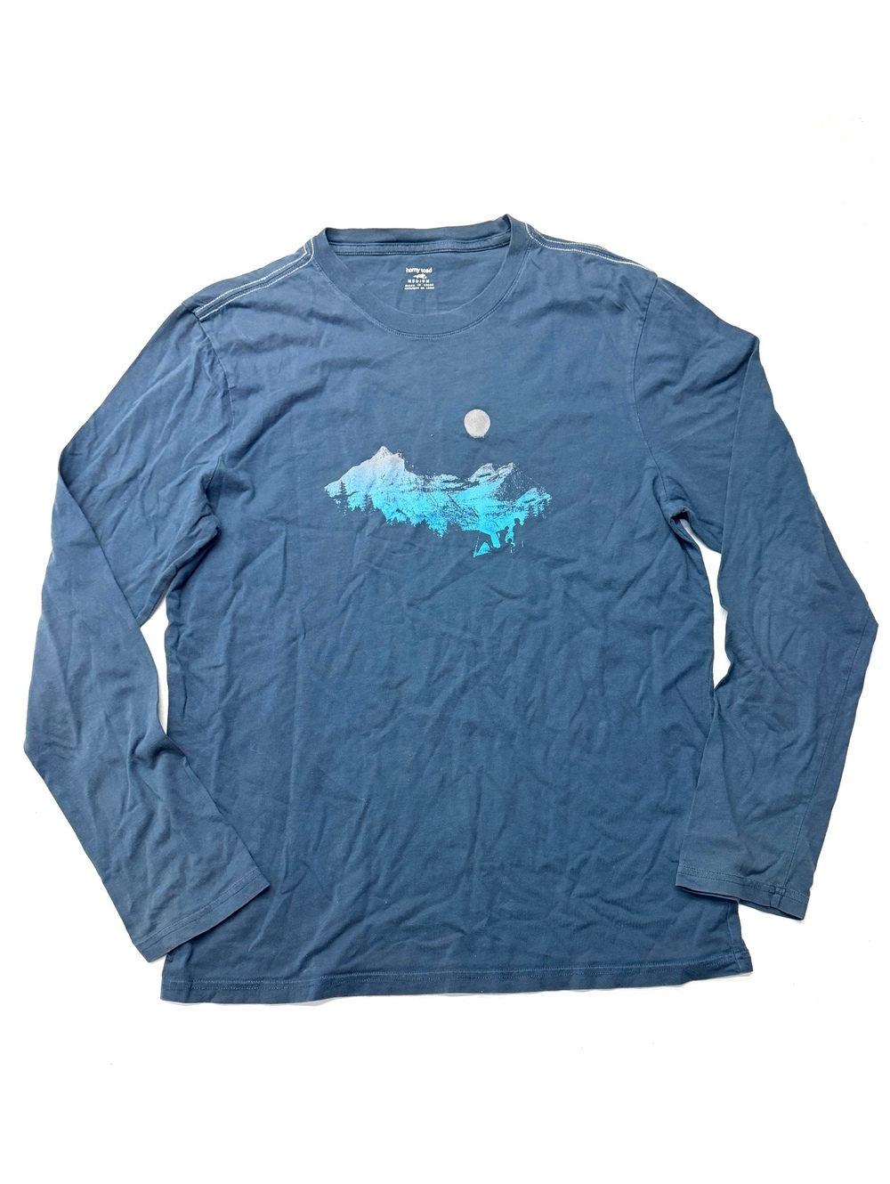 Horny Toad Men's Medium Blue Long Sleeve Graphic T-Shirt